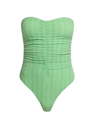 Milly Women's Verde Chevron One-Piece Swimsuit