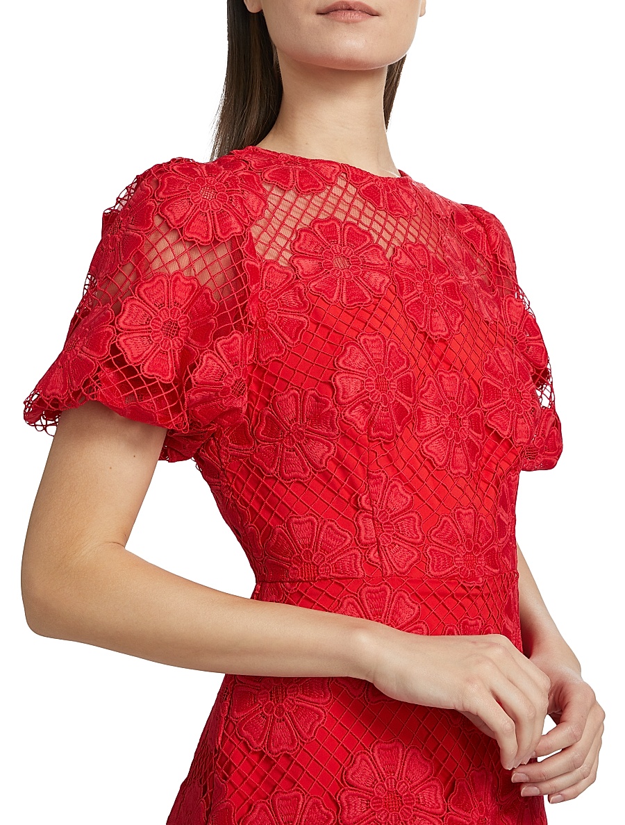 chinese dress ladies Airabella Long Sleeve Lace Mini Dress | Red | Womens main image 1