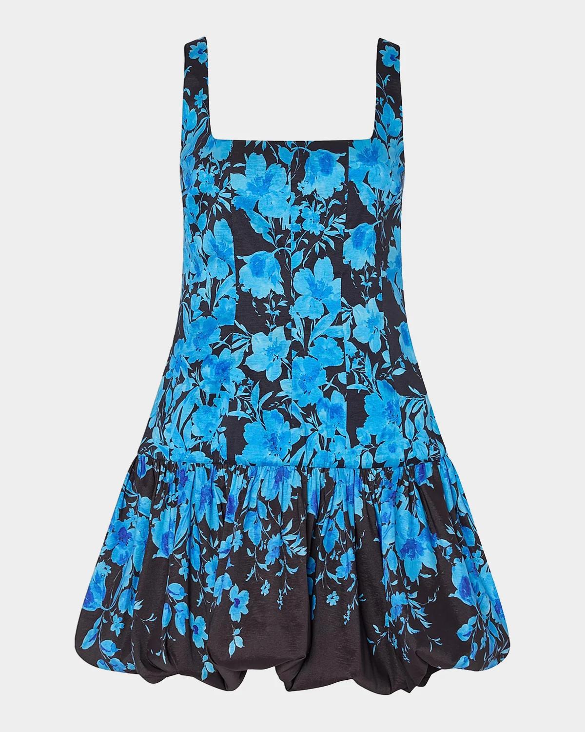 Milly Wylma Floral Square-Neck Sleeveless Minidress