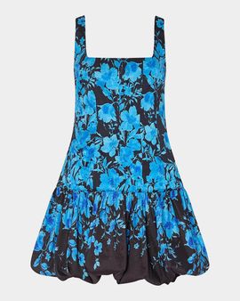 Milly Wylma Floral Square-Neck Sleeveless Minidress