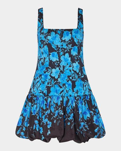 Milly Wylma Floral Square-Neck Sleeveless Minidress
