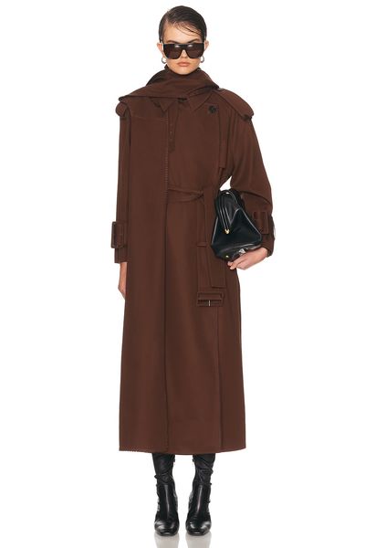 Mimchik Mimchik Hooded Scarf Trench Coat