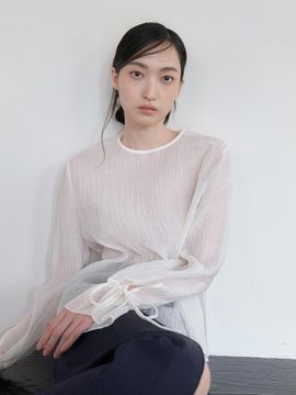 MIMEME SALLY PLEATED BLOUSE [IVORY]