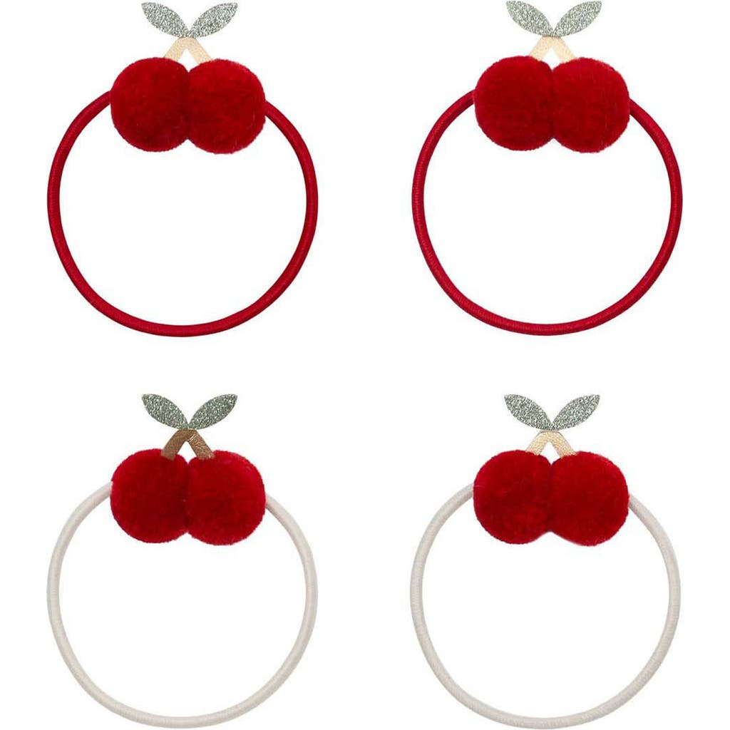 Mimi & Lula Mimi & Lula Kids' 4-Pack Cherry Pompom Ponytail Holders