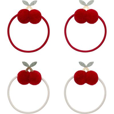Mimi & Lula Mimi & Lula Kids' 4-Pack Cherry Pompom Ponytail Holders