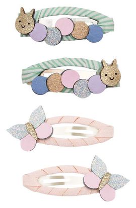 Mimi & Lula Mimi & Lula Kids' Hungry Caterpillar Set of 4 Clic Clacs Hair Clips