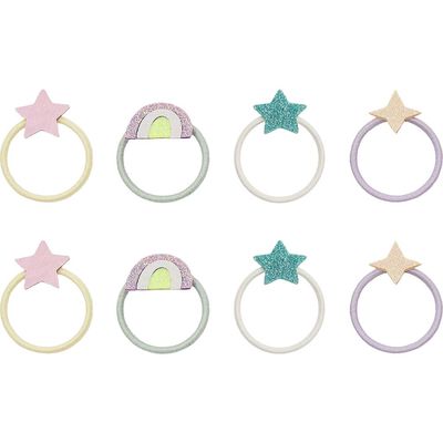 Mimi & Lula Mimi & Lula Kids' Rainbows & Star 8-Pack Mini Ponytail Holders
