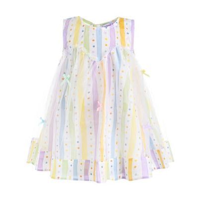 Mimi Tutu Mimi Tutu Caliora Striped Bow Tulle Dress