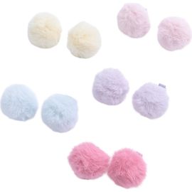 Mimi Tutu Mimi Tutu Fluffy Pom-pom Hair Clip Set