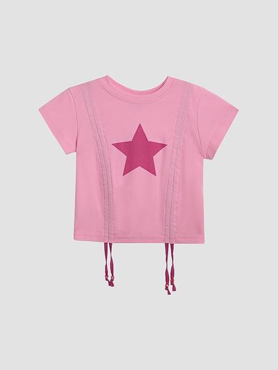 Mimi Tutu Mimi Tutu Girl's Little Girl's & Girl's Star Accent T-Shirt