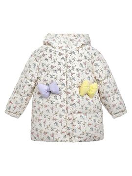 Mimi Tutu Mimi Tutu Girl's Little Girl's Floral Bow Hooded Coat