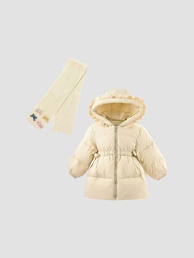 Mimi Tutu Mimi Tutu Girl's Little Girl's Ruffle-Hood Coat with Matching Scarf