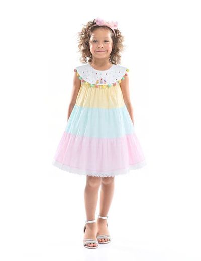 Mimi Tutu Mimi Tutu Layered Pom Dress
