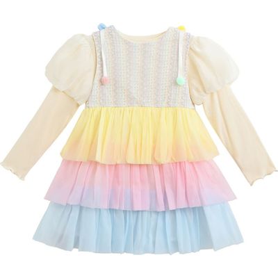 Mimi Tutu Mimi Tutu Pastel Pom-Pom Tulle Dress