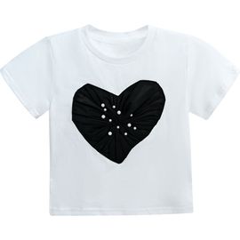 Mimi Tutu Mimi Tutu Pearl Heart Applique T-Shirt