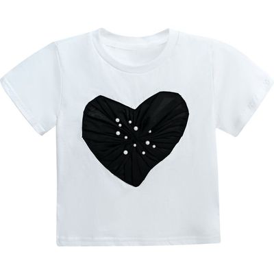 Mimi Tutu Mimi Tutu Pearl Heart Applique T-Shirt