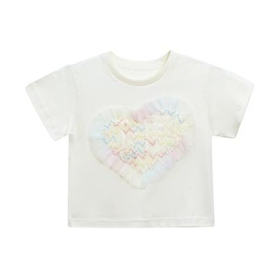 Mimi Tutu Mimi Tutu Rainbow Heart Applique T-Shirt