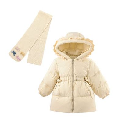Mimi Tutu Mimi Tutu Ruffle-Hood Coat with Matching Scarf
