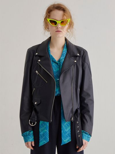 mimicAWE C Smile Biker Jacket (Navy)
