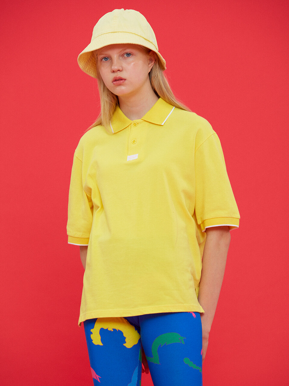 mimicAWE Dolls Only Logo Collar T-shirt (Yellow)
