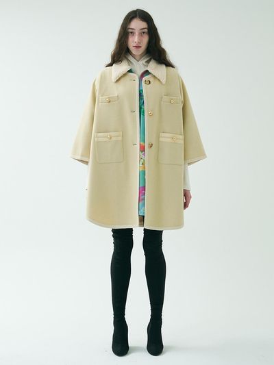 mimicAWE Long Cape Wool Blend Coat