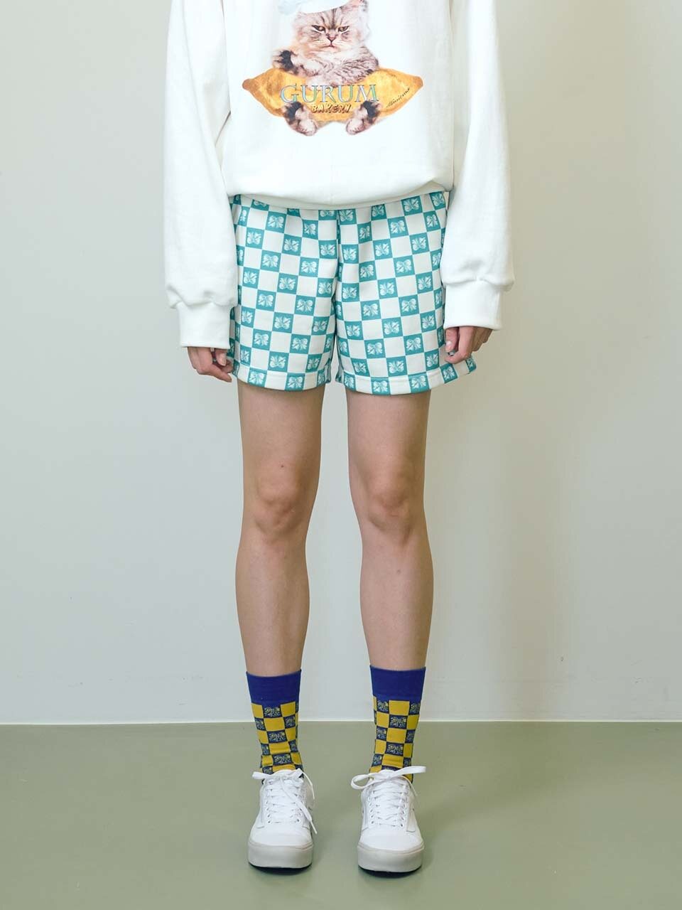 mimicAWE Ribbons Checkerboard Shorts (Green)