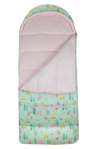 mimish mimish Kids' Sleep-n-Pack Camping Animals Print Sleeping Bag Backpack 