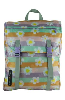 mimish mimish Kids' Sleep-n-Pack Daisy Stripe Print Sleeping Bag Backpack