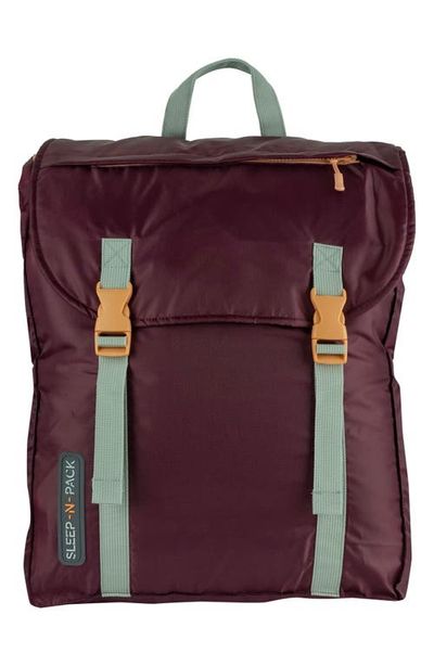 mimish mimish Kids' Sleep-n-Pack Faux Shearling Lined Sleeping Bag Backpack