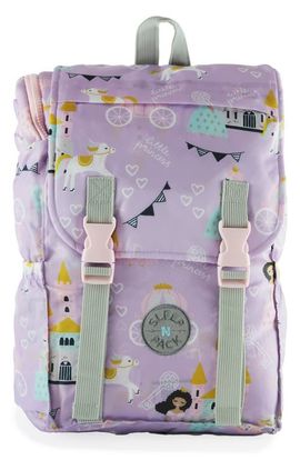 mimish mimish Kids' Sleep-N-Pack Princesses Sleeping Bag Backpack
