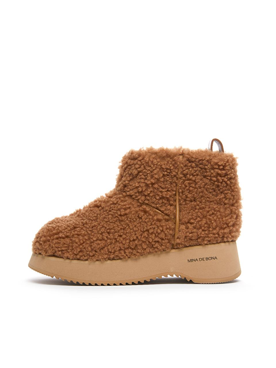 mina de bona Fur ankle boots_5CM_4 color