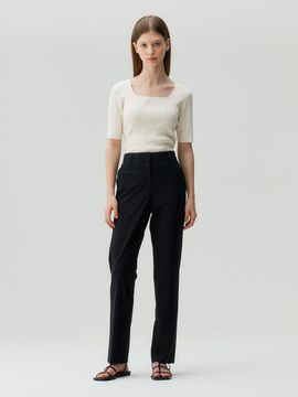 MIND BRIDGE women Slim Tapered Tricot Banding Slacks (MZPT3213)