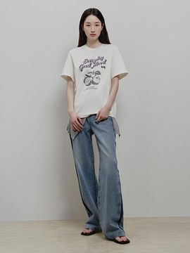 MIND BRIDGE women Wide-cut Two-tone Denim Pants