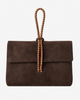 Mine Bilgi Mine Bilgi Marissa Suede Leather Top Handle Handbag with Suzani Knot Handle - 1