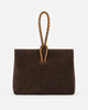 Mine Bilgi Mine Bilgi Marissa Suede Leather Top Handle Handbag with Suzani Knot Handle - 2