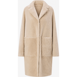Mine Bilgi Mine Bilgi Melody Reversible Merino Shearling Coat with Leather Belt
