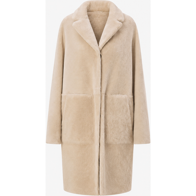Mine Bilgi Mine Bilgi Melody Reversible Merino Shearling Coat with Leather Belt