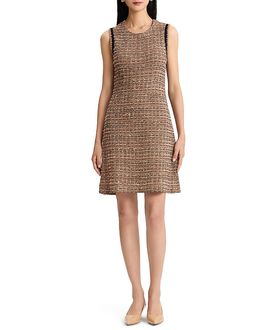 Ming Wang Ming Wang A-Line Eyelash Tweed Knit Dress