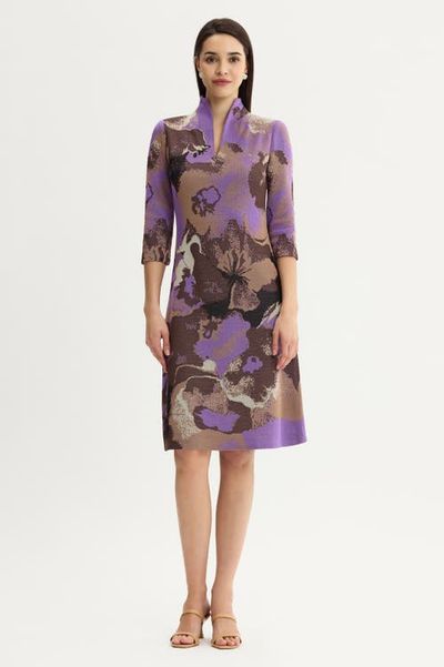 Ming Wang Ming Wang A-Line Multi Colored Jacquard Knit Dress