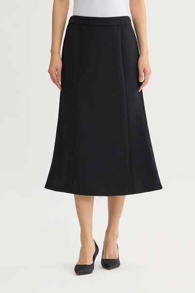Ming Wang Ming Wang A-Line Stretch Deco Crepe Maxi Skirt