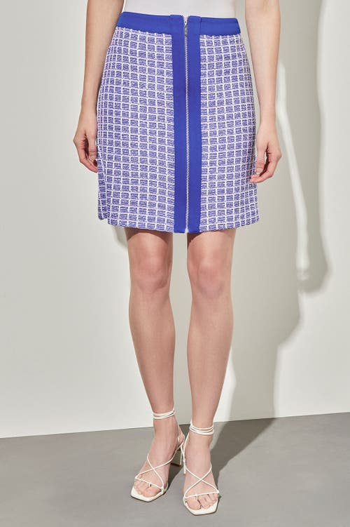 Ming Wang Ming Wang A-Line Zip Front Tweed Skirt