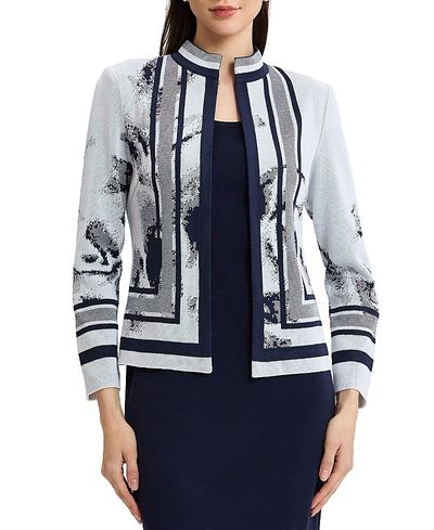 Ming Wang Ming Wang Abstract Two-Tone Knit Jacket