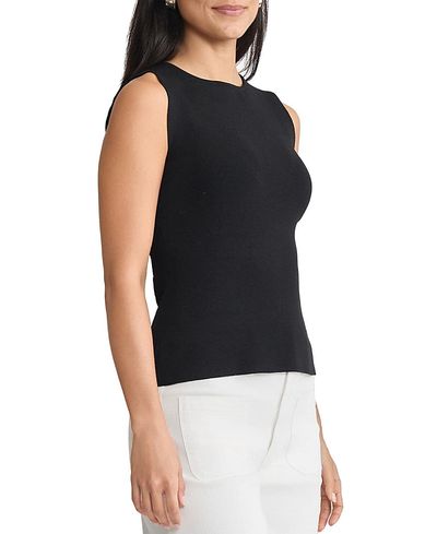Ming Wang Ming Wang Boat Neck Ribbed Soft Knit Tank