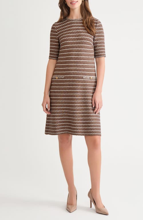 Ming Wang Ming Wang Braid Trim Knit A-Line Dress