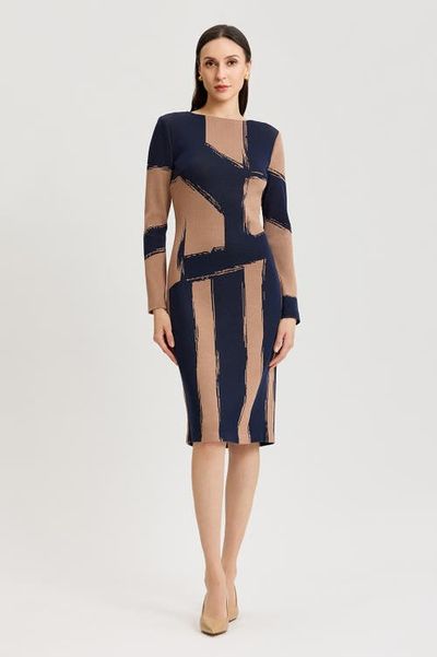 Ming Wang Ming Wang Brushstroke Soft Knit Sheath Dress
