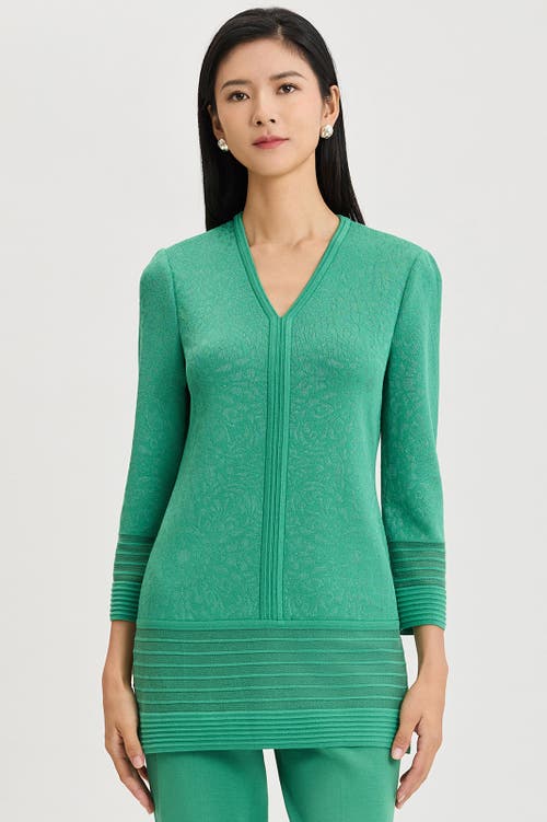 Ming Wang Ming Wang Classic Burnout Medallion Soft Knit Tunic