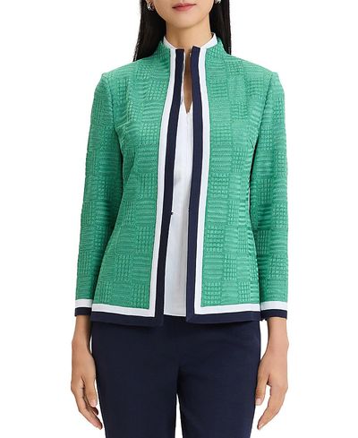 Ming Wang Ming Wang Contrast Trim Knit Jacket