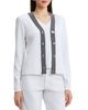 Ming Wang Ming Wang Contrast Trim Soft Knit Cardigan - 5