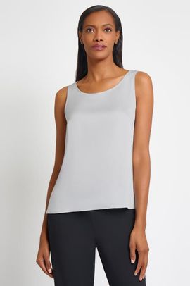 Ming Wang Ming Wang Crepe de Chine Scoop Neck Tank