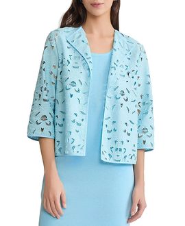 Ming Wang Ming Wang Embroidered Woven Topper